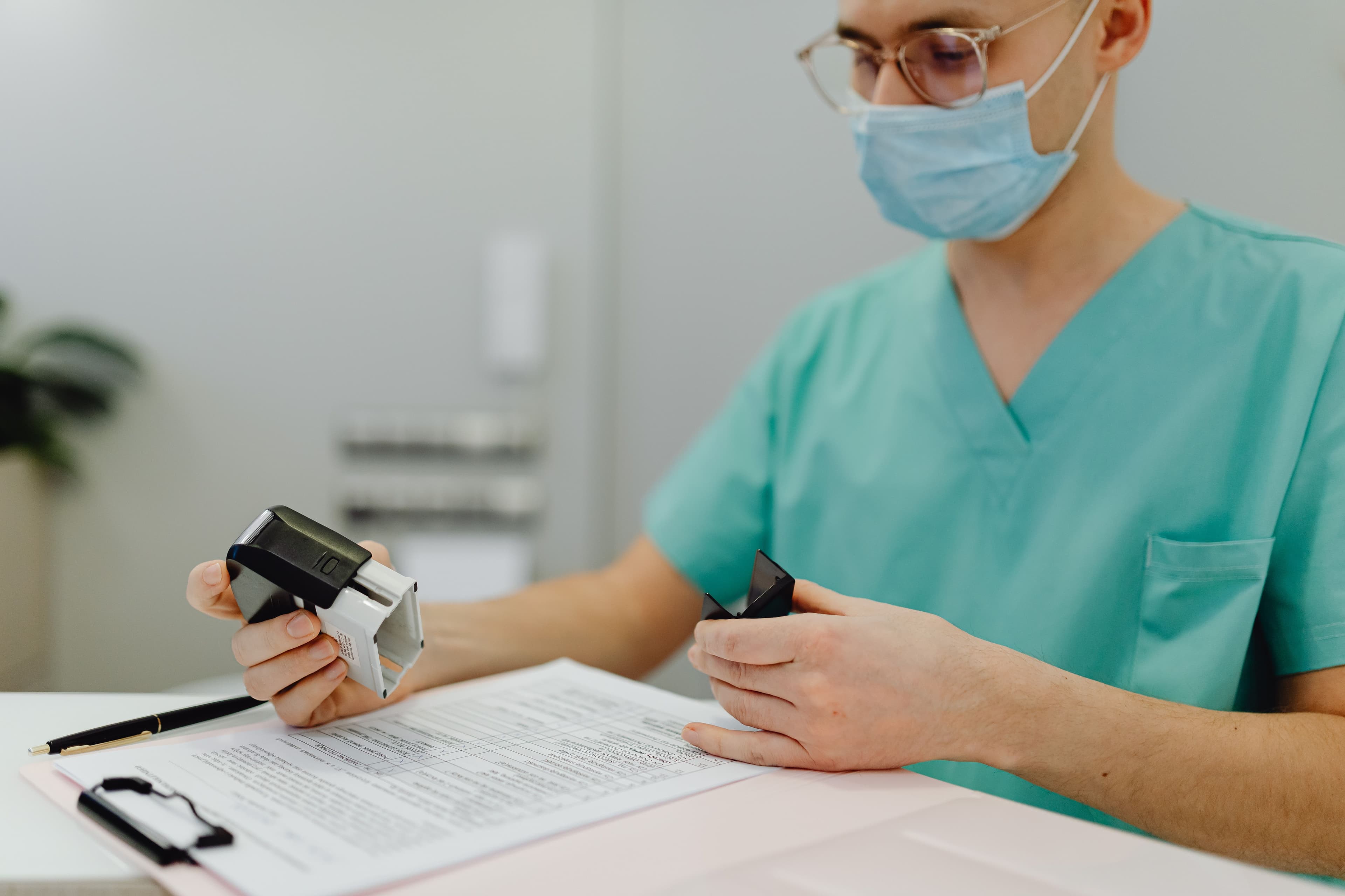 Healthcare worker processing and dating claims documentation